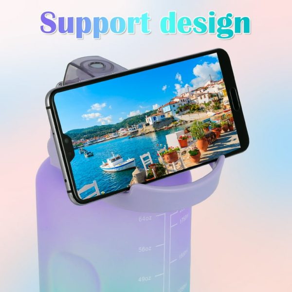3 Pack Water Bottles With 2l Large Bottle 700mlportable Bottle And 300ml Mini Bottle Motivational (random Color)