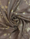 Mocha Brown Foil Printed Lawn Scarf