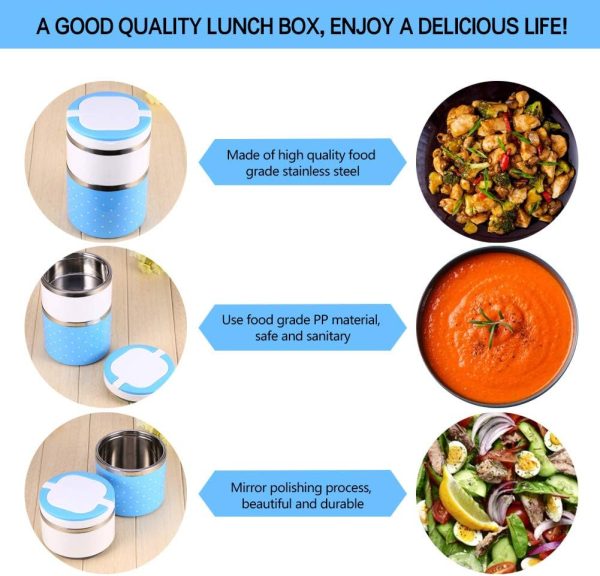 Lunch Box 2 Layer For Kids And Adults (random Color) 750ml