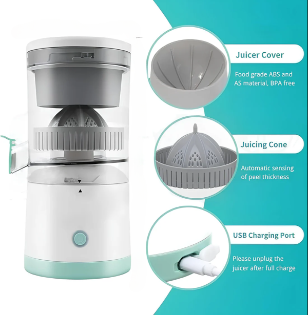 (nw000221) Portable Electric Citrus Juicer Rechargeable Hands | Orange, Lemon Juicer And Squeezer | Juice Extractor | Juice Blender