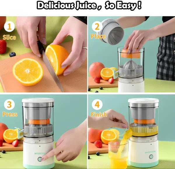 (nw000221) Portable Electric Citrus Juicer Rechargeable Hands | Orange, Lemon Juicer And Squeezer | Juice Extractor | Juice Blender