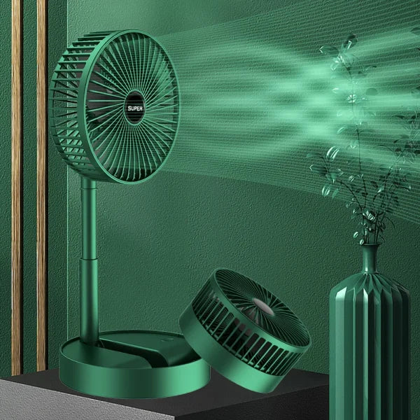 Rechargeable – Telescopic Folding Fan | Usb Foldable ,portable | Table Desk Fan | Telescopic Design Floor | 3 Speeds Adjustable Height Fan(random Color )