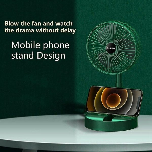 Rechargeable – Telescopic Folding Fan | Usb Foldable ,portable | Table Desk Fan | Telescopic Design Floor | 3 Speeds Adjustable Height Fan(random Color )