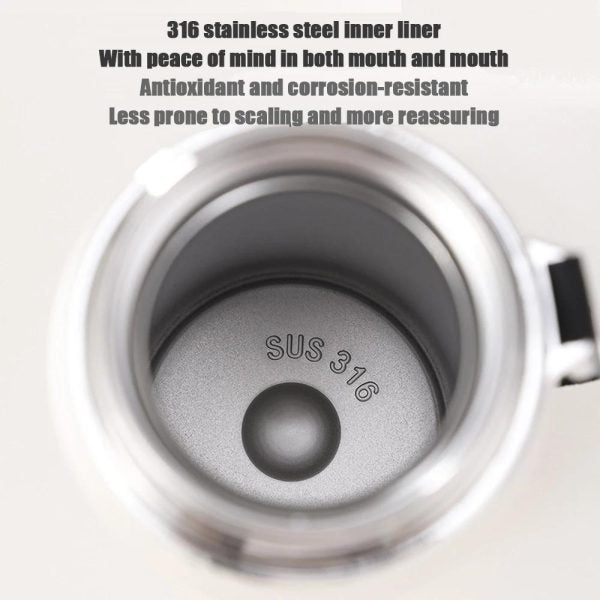 Stainless Steel Water Bottle With Digital Temperature 1000ml Vacuum Insulated Water Bottle, Large Capacity, Outdoor Portable Sports Water Bottle With Rope Handle (random Color)