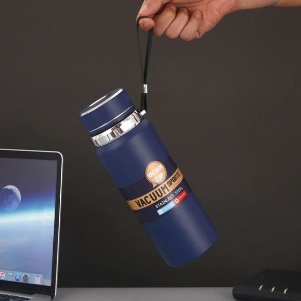 Stainless Steel Water Bottle With Digital Temperature 1000ml Vacuum Insulated Water Bottle, Large Capacity, Outdoor Portable Sports Water Bottle With Rope Handle (random Color)